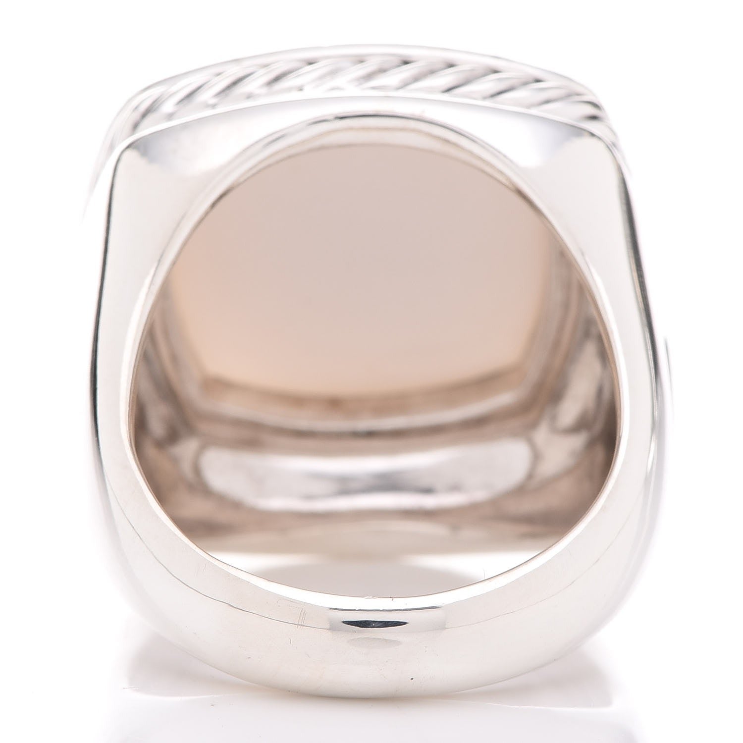 David Yurman Sterling Silver White Agate 16mm Albion Statement Ring 54 7 4 of 5