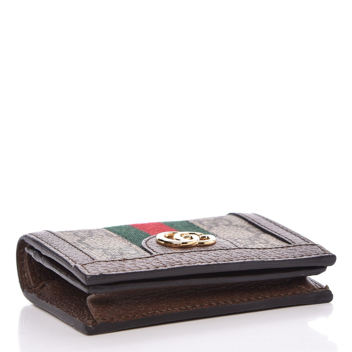 GG Supreme Monogram Web Ophidia Card Case Beige New Acero