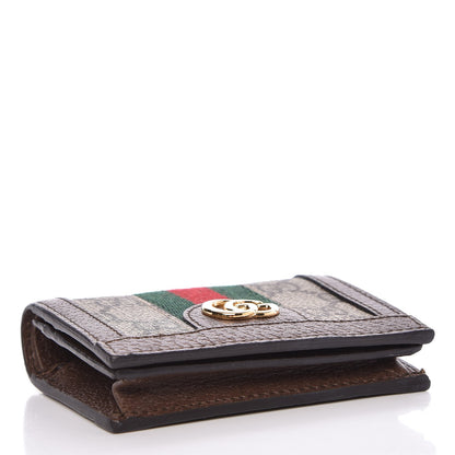 Gucci GG Supreme Monogram Web Ophidia Card Case Beige New Acero 4 of 7