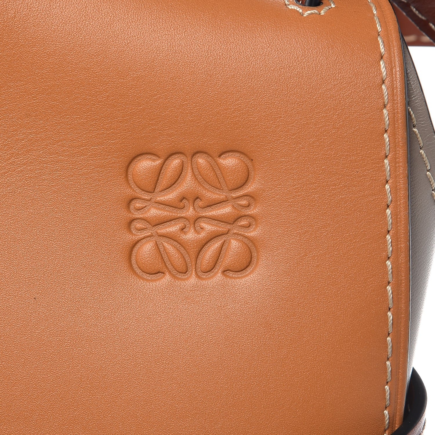 Loewe Grained Calfskin Gate Bag Amber Light Grey Rust 8 of 9
