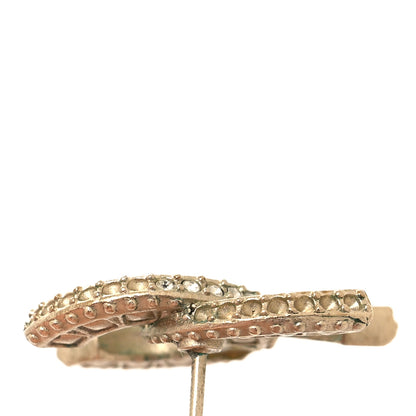 Chanel Crystal Timeless CC Earrings Light Gold 5 of 6