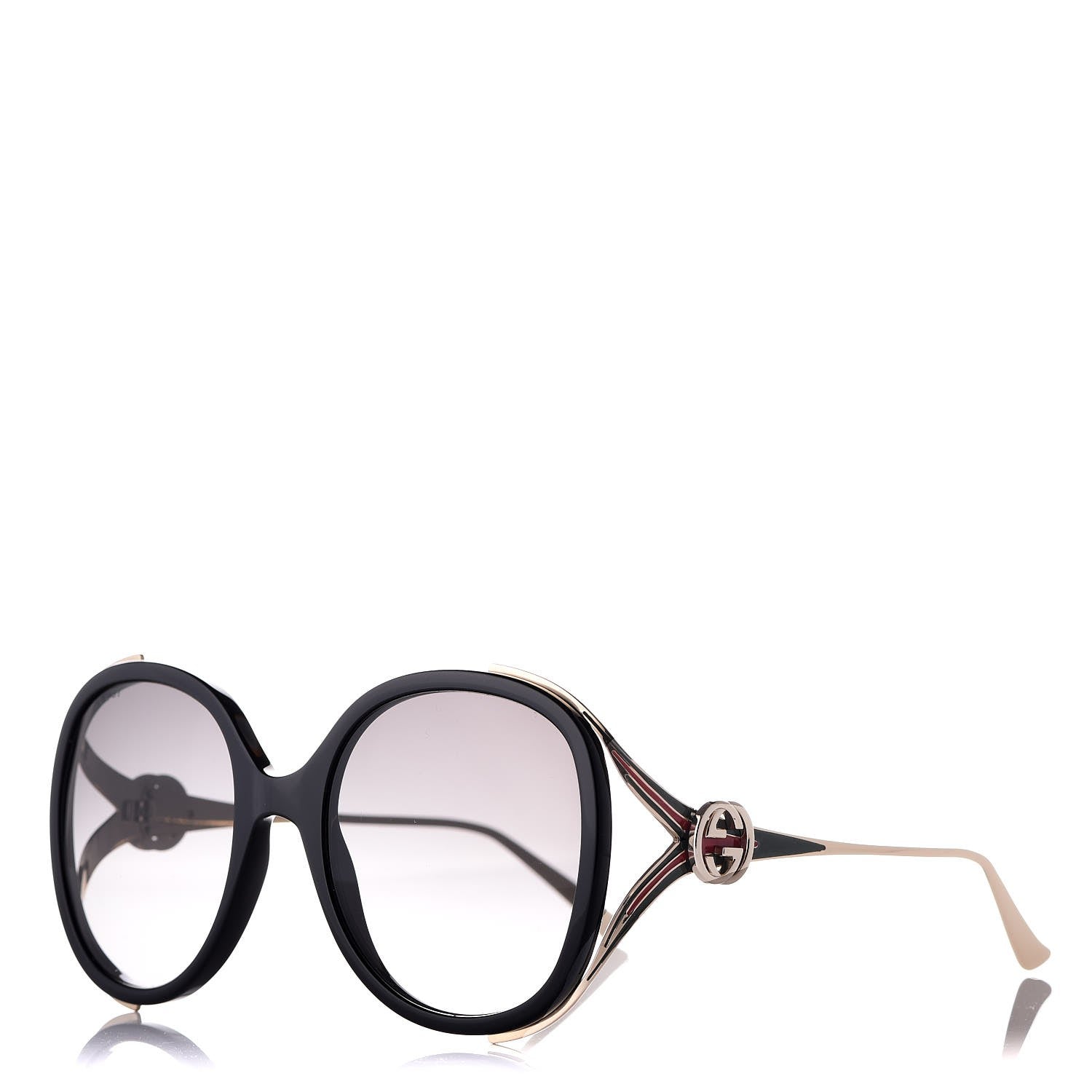 Gucci Round Frame Injected GG0226S Sunglasses Black 1 of 8