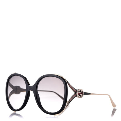 Gucci Round Frame Injected GG0226S Sunglasses Black 1 of 8