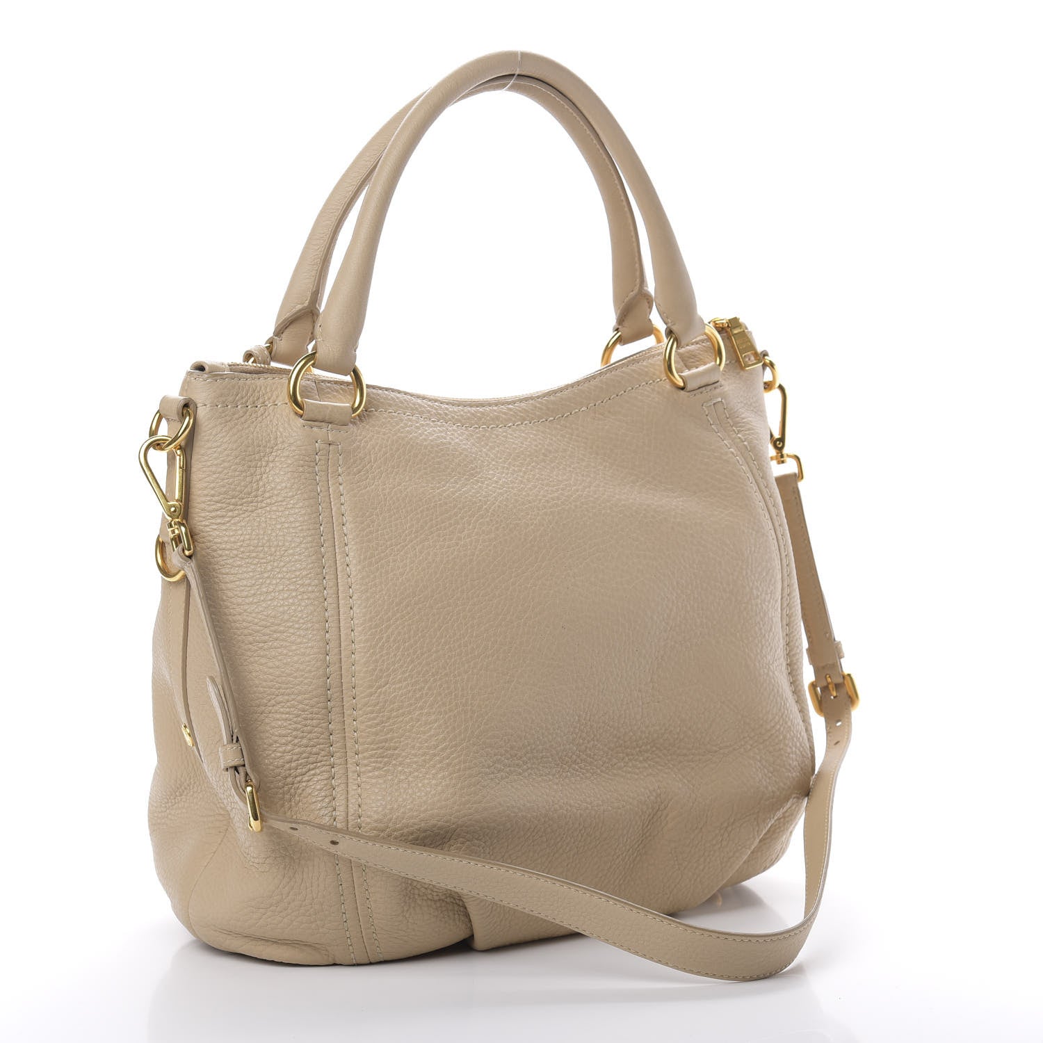 Prada Vitello Daino Tote Sabbia 3 of 11