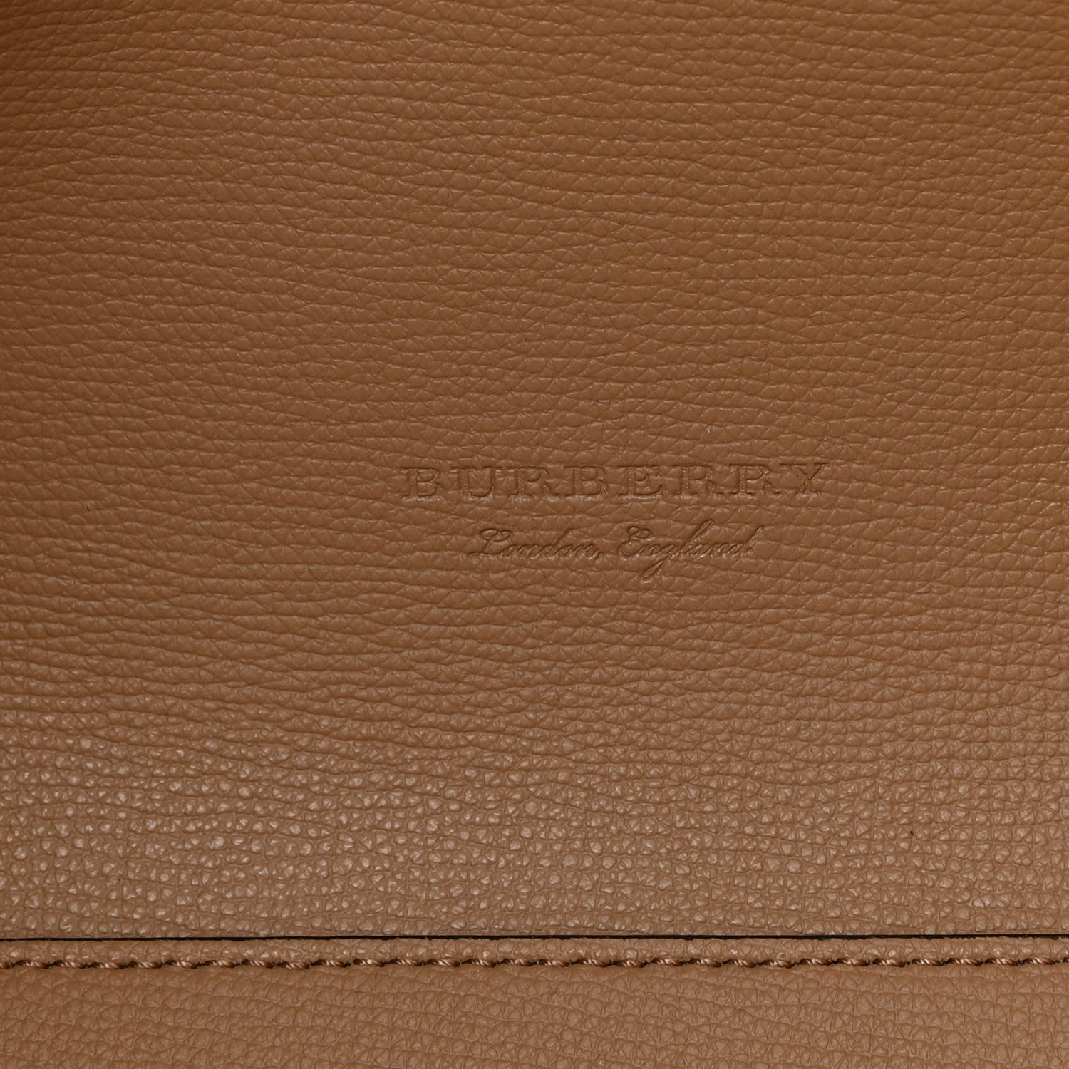 Burberry Grainy Calfskin Haymarket Check Medium Reversible Tote Camel 6 of 8