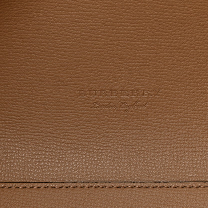 Burberry Grainy Calfskin Haymarket Check Medium Reversible Tote Camel 6 of 8