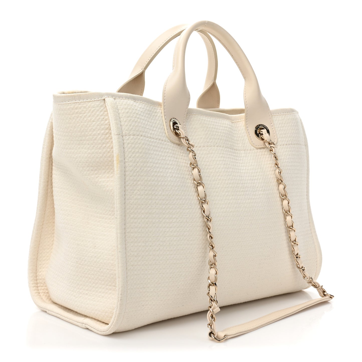 Mixed Fibers Small Deauville Tote White