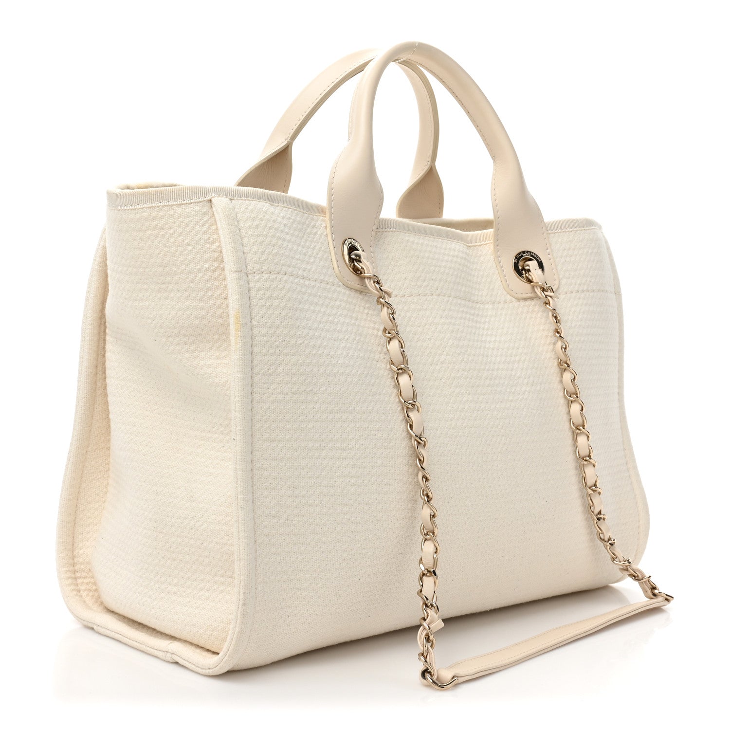 Chanel Mixed Fibers Small Deauville Tote White 4 of 17