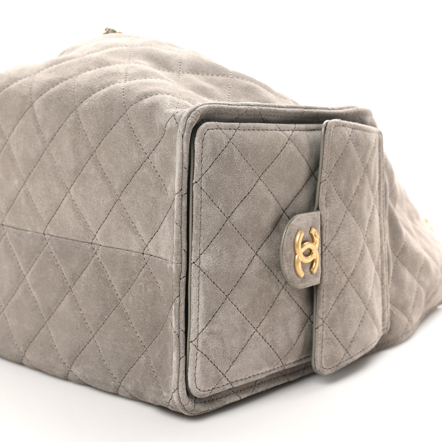 Chanel Suede Quilted Medium Chanel 25 Handbag Dark Grey 10 of 10
