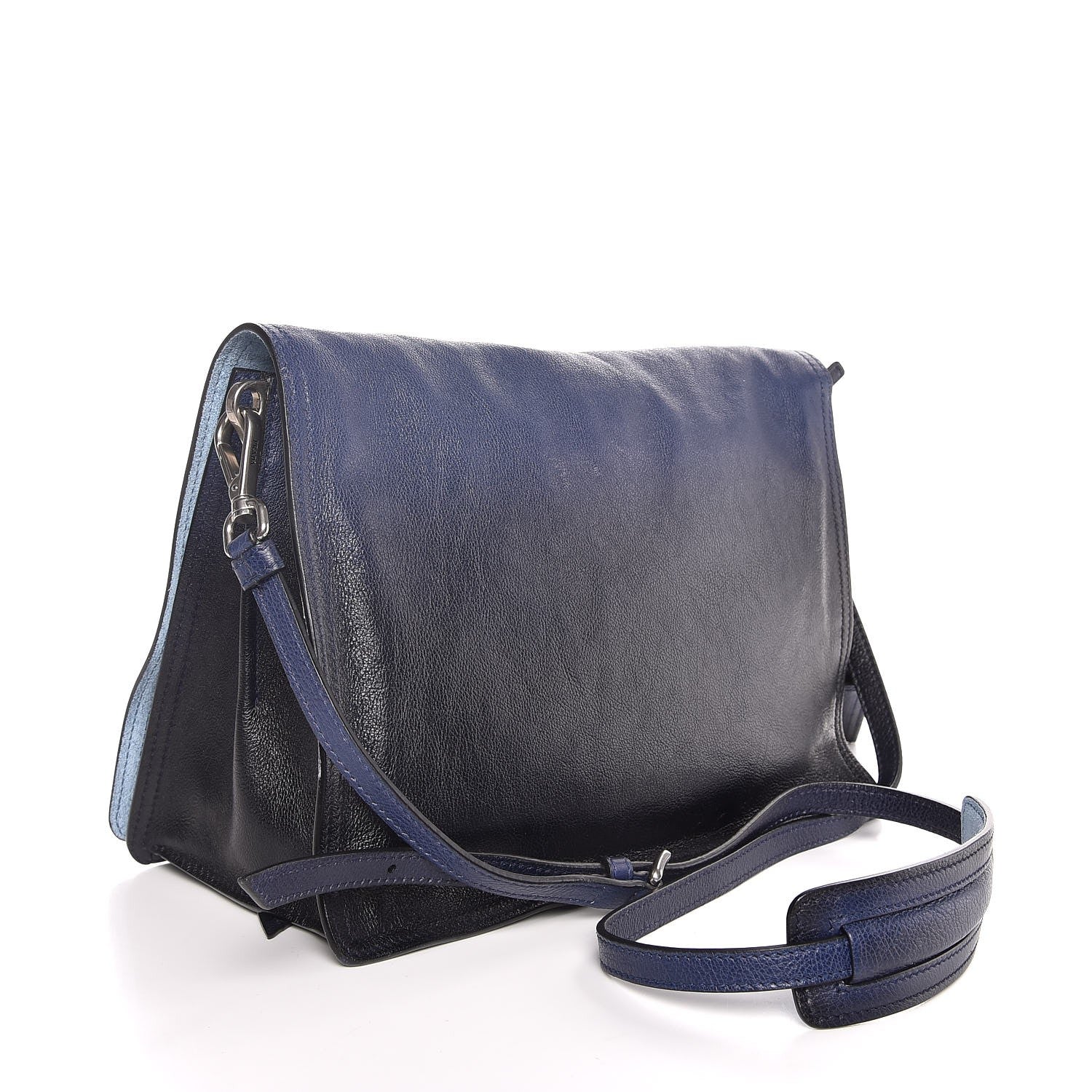 Prada Glace Calf Etiquette Flap Inchiostro Astrale 3 of 8