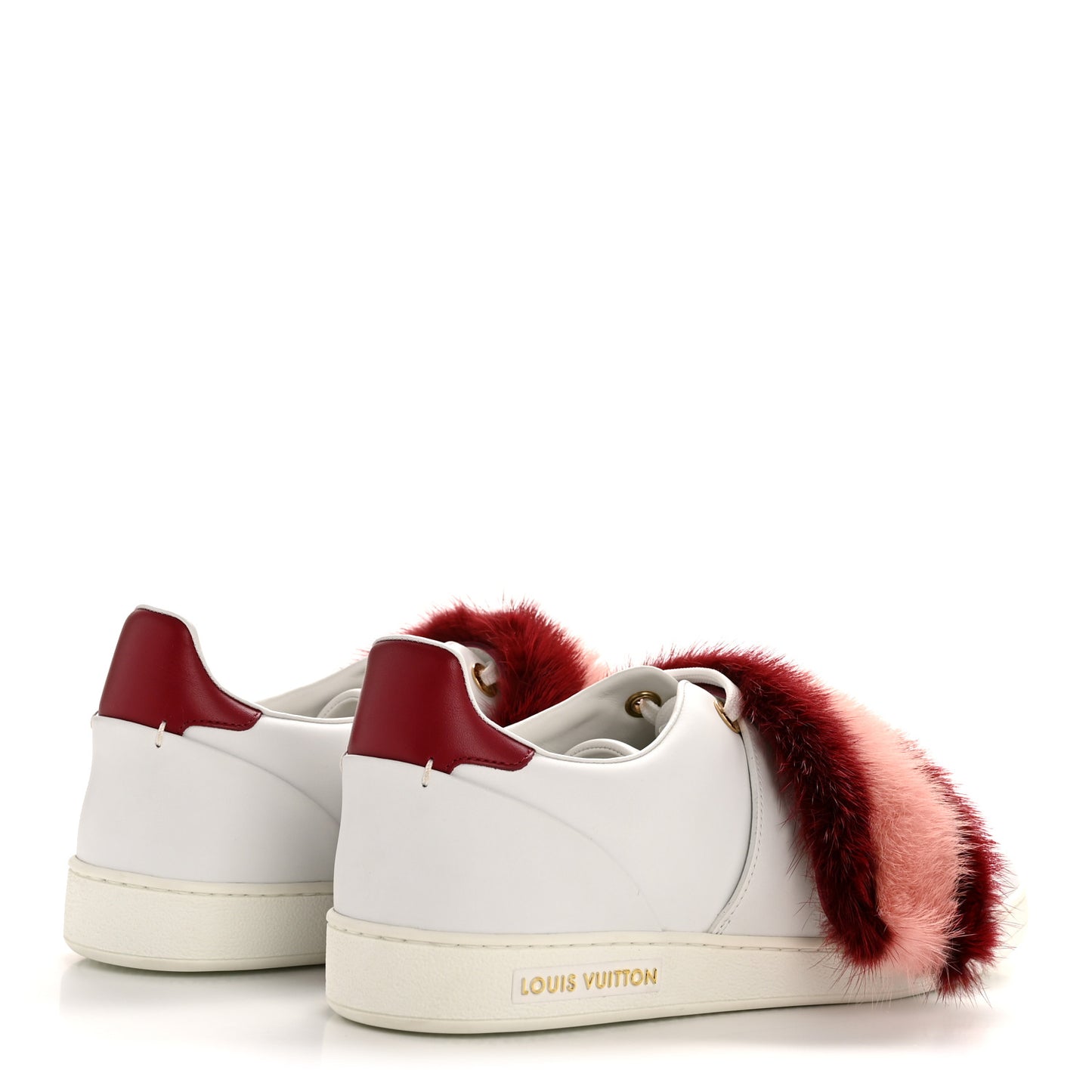 Calfskin Mink Fur Frontrow Sneakers 41 White