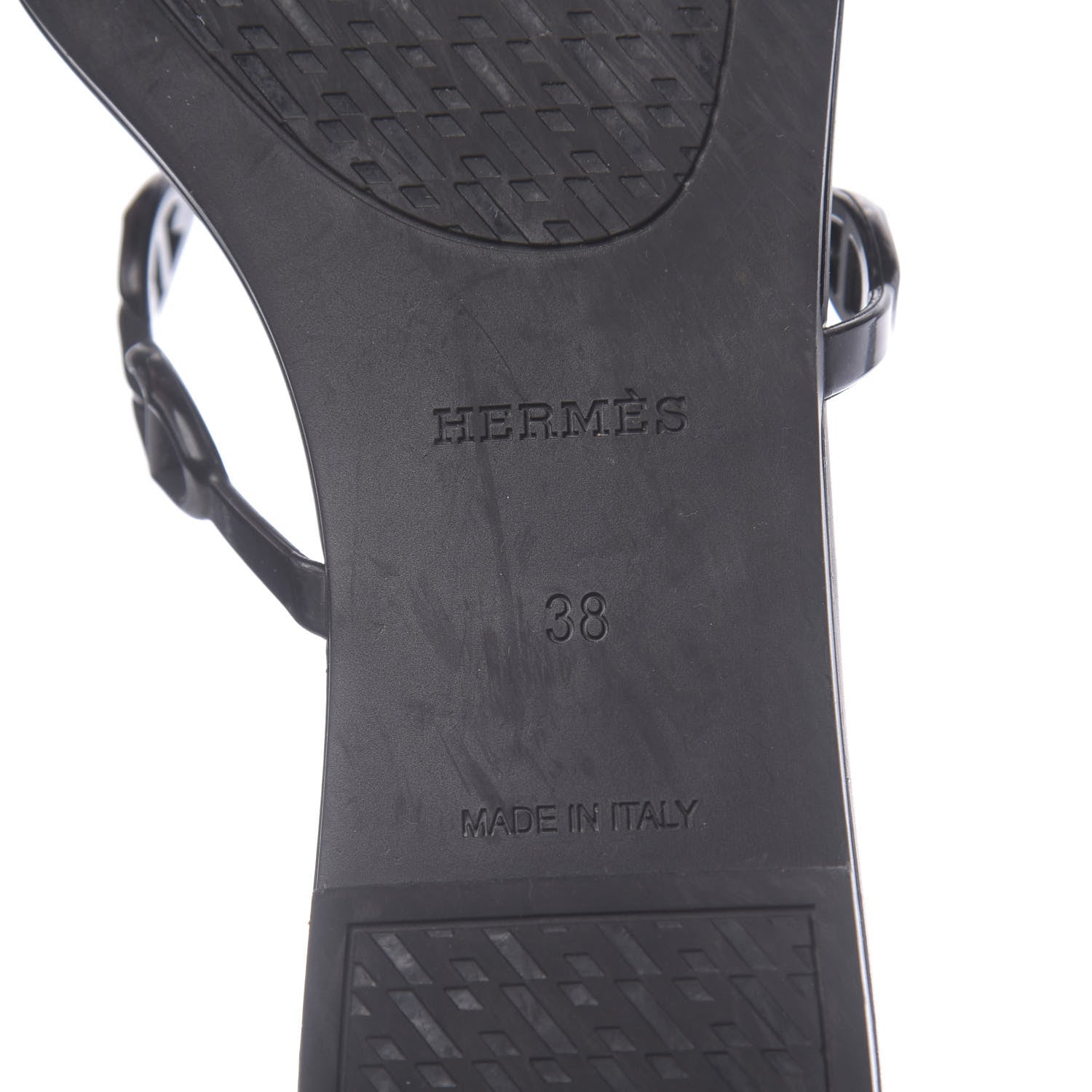 Hermes Rubber Chaine d'Ancre Rivage Sandals 38 Black 7 of 7