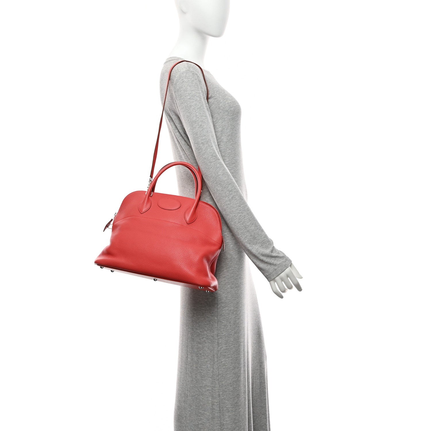 Hermes Taurillon Clemence Bolide 35 Rouge Casaque 2 of 10