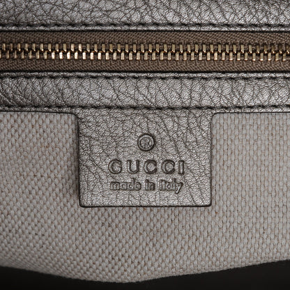 Gucci Metallic Pebbled Calfskin Small Soho Top Handle Bag Golden Beige 6 of 7