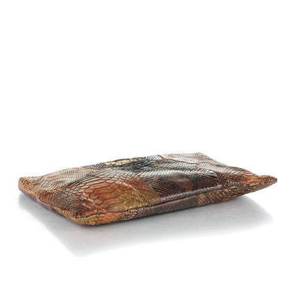 Prada Python Patch Pochette Clutch Bruciato 4 of 8