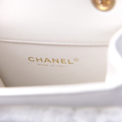 Chanel Shearling Lambskin Aged Calfskin Quilted 2.55 Reissue Mini North South Flap White 7 of 12