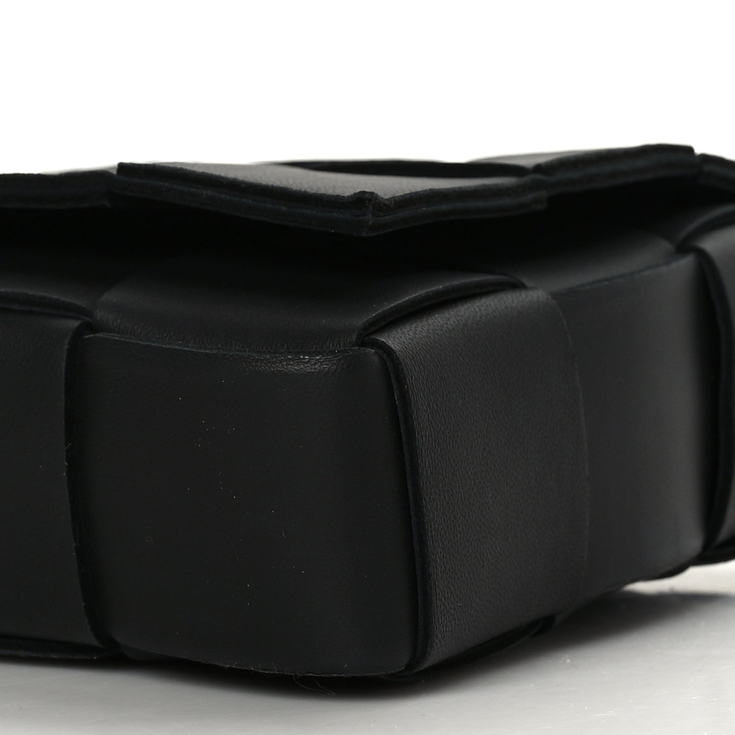 Lambskin Maxi Intrecciato Cassette Crossbody Bag Black