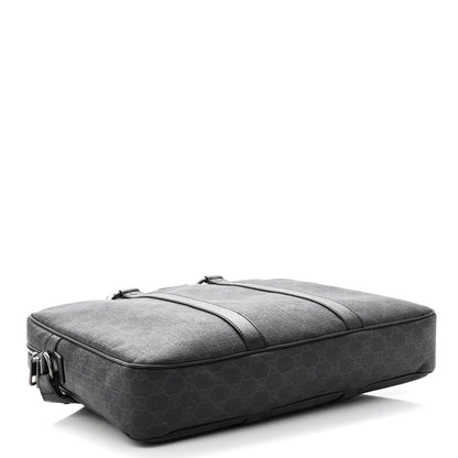 Gucci GG Supreme Monogram Briefcase Black Grey 4 of 12