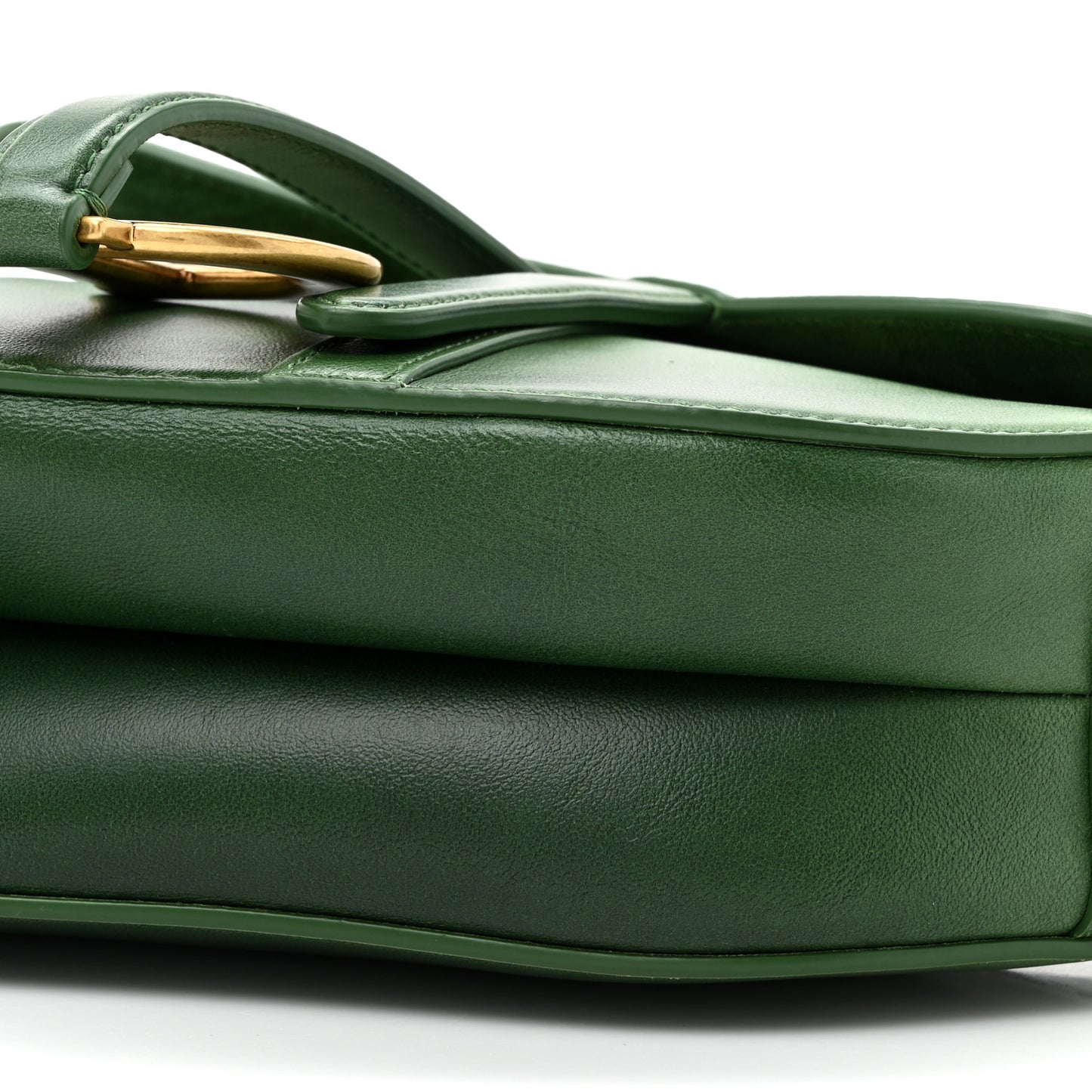 Gradient Calfskin Saddle Bag Green