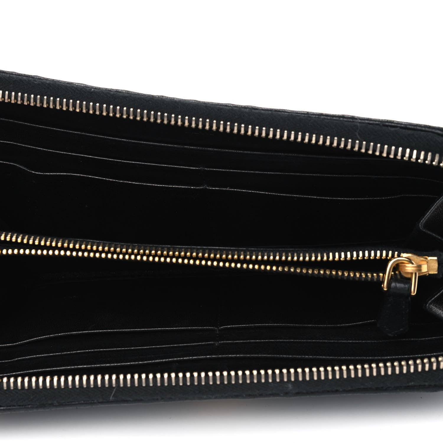 Prada Nappa Gaufre Zip Around Wallet Black 4 of 10