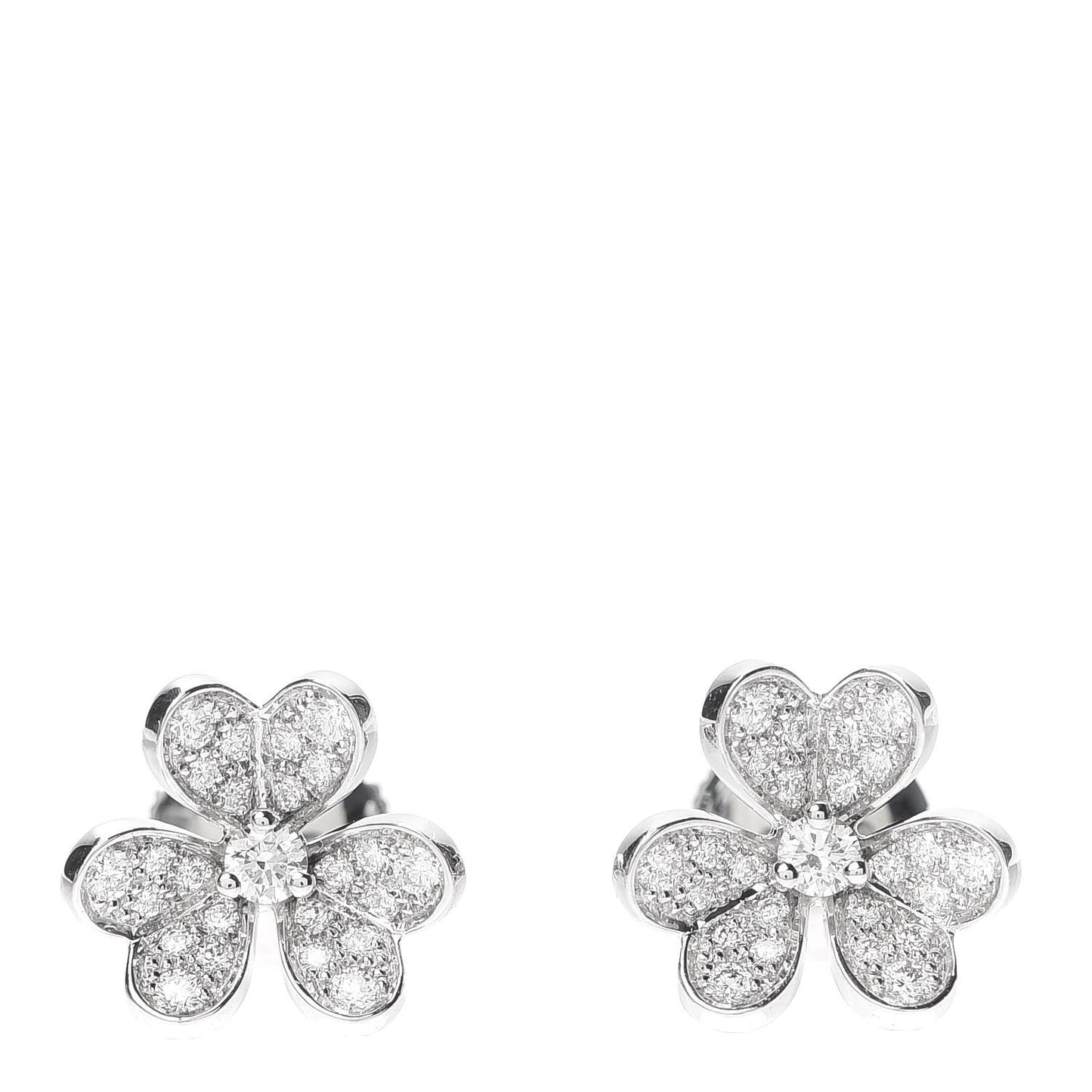 18K White Gold Diamond Mini Frivole Pave Earrings