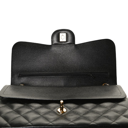 Chanel Caviar Quilted Jumbo Double Flap Black 7 of 17