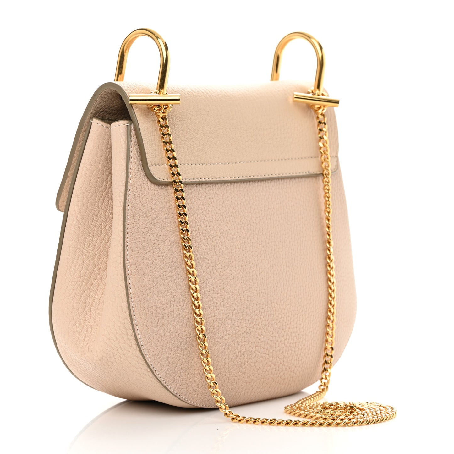 Grained Lambskin Medium Drew Shoulder Bag Abstract White