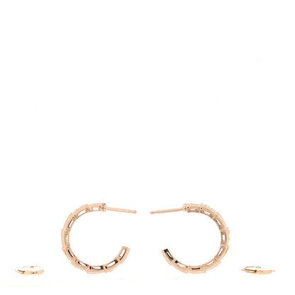 Bulgari 18K Rose Gold Diamond Serpenti Viper Hoop Earrings 3 of 7