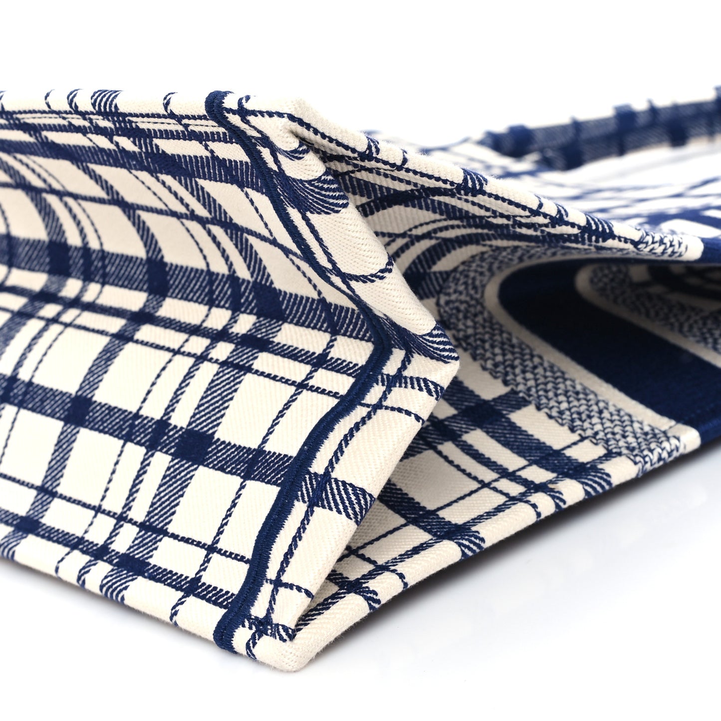 Canvas Embroidered Large Check'n'Dior Book Tote Blue