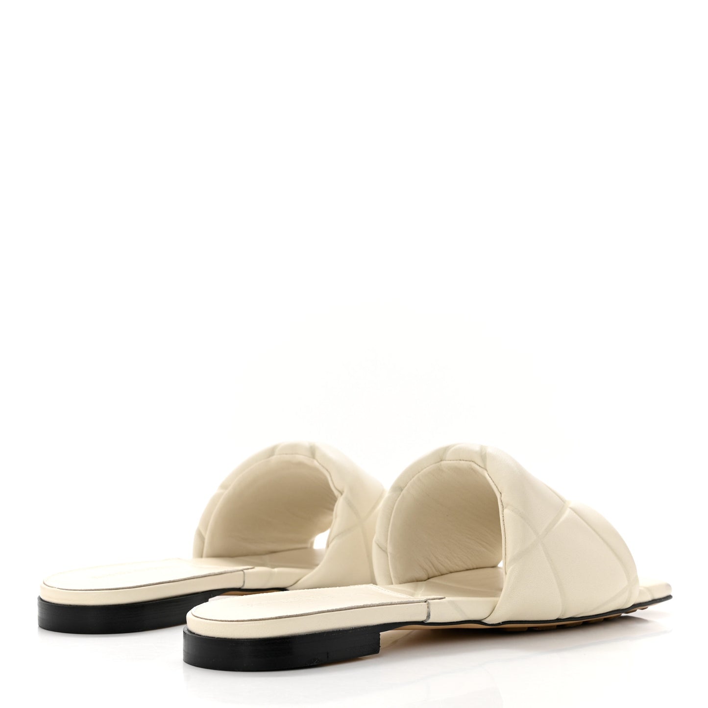 Nappa Quilted Rubber Lido Flat Sandals 37 Sea Salt