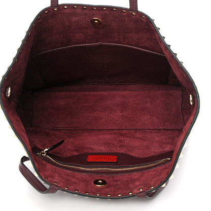 Valentino Garavani Grained Calfskin Small Rockstud Shoulder Tote Rubin 5 of 13