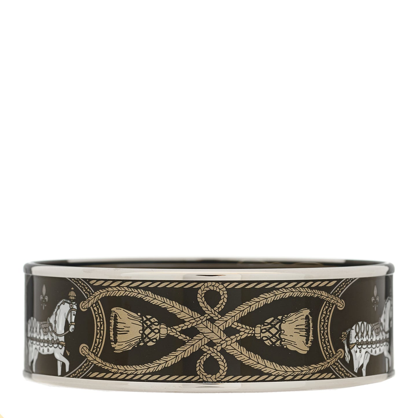 Enamel Printed Wide Grand Apparat Bracelet 65 Black