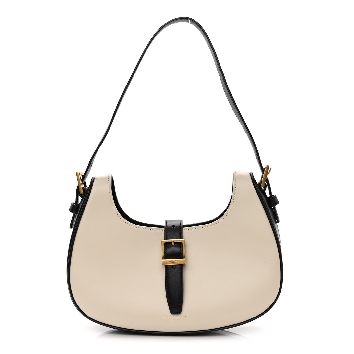 Shiny Calfskin Le Fermoir Hobo Blanc Vintage Black