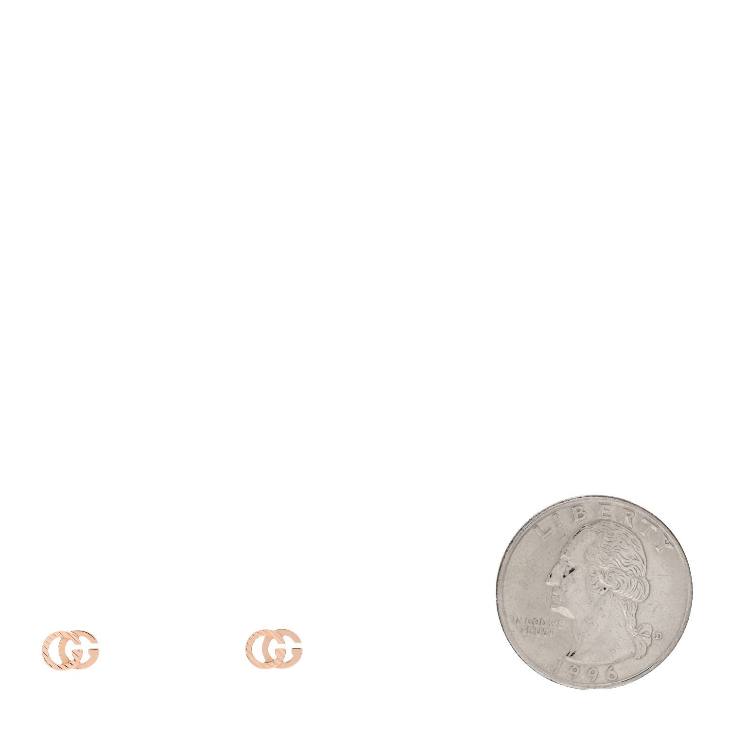 Gucci 18K Rose Gold Running GG Stud Earrings 2 of 4