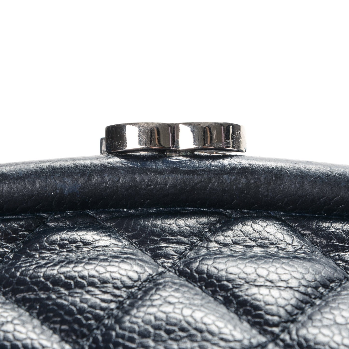 Caviar Quilted Timeless Clutch Navy