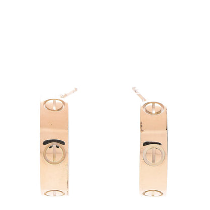 Cartier 18K Yellow Gold 5.5mm LOVE Hoop Earrings 1 of 9