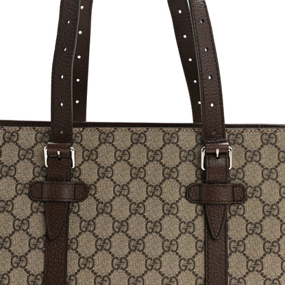 Gucci GG Supreme Monogram Textured Dollar Calfskin Small Detail Tote Beige Ebony New Acero 8 of 14