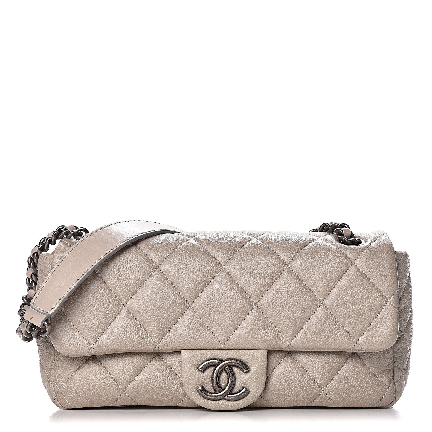 Caviar Quilted Coco Casual Flap Light Beige