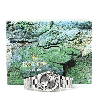 Rolex Stainless Steel 36mm Oyster Perpetual Datejust Watch Silver Roman 16220 6 of 6