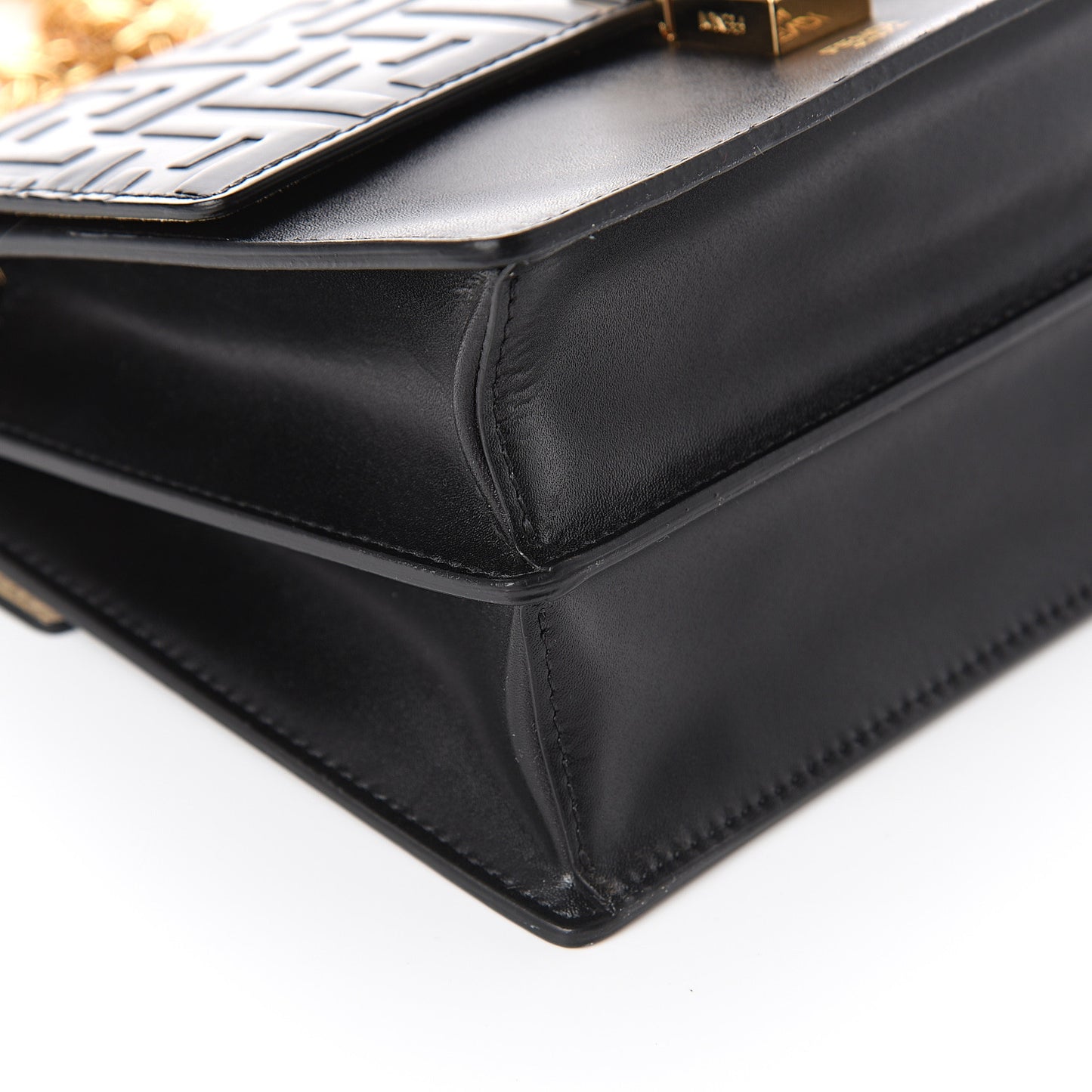 Vitello Liberty FF 1974 Embossed Small Kan I Shoulder Bag Black