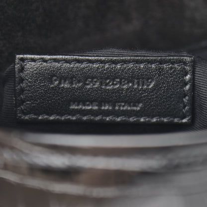 Saint Laurent Crocodile Embossed Lambskin Matelasse Monogram Niki Chain Wallet Black 7 of 14