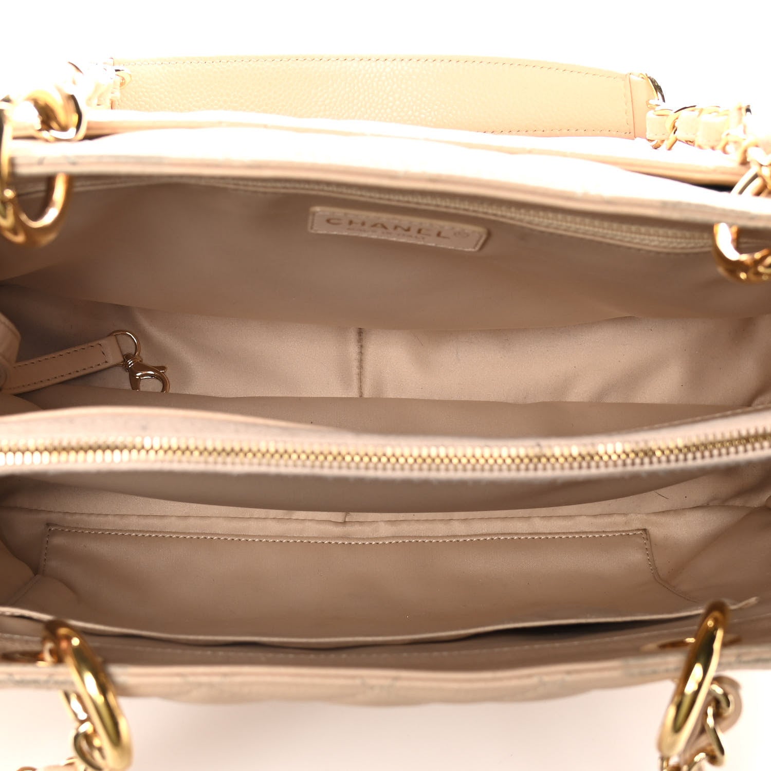 Chanel Caviar Quilted Grand Shopping Tote GST Beige Clair 5 of 23
