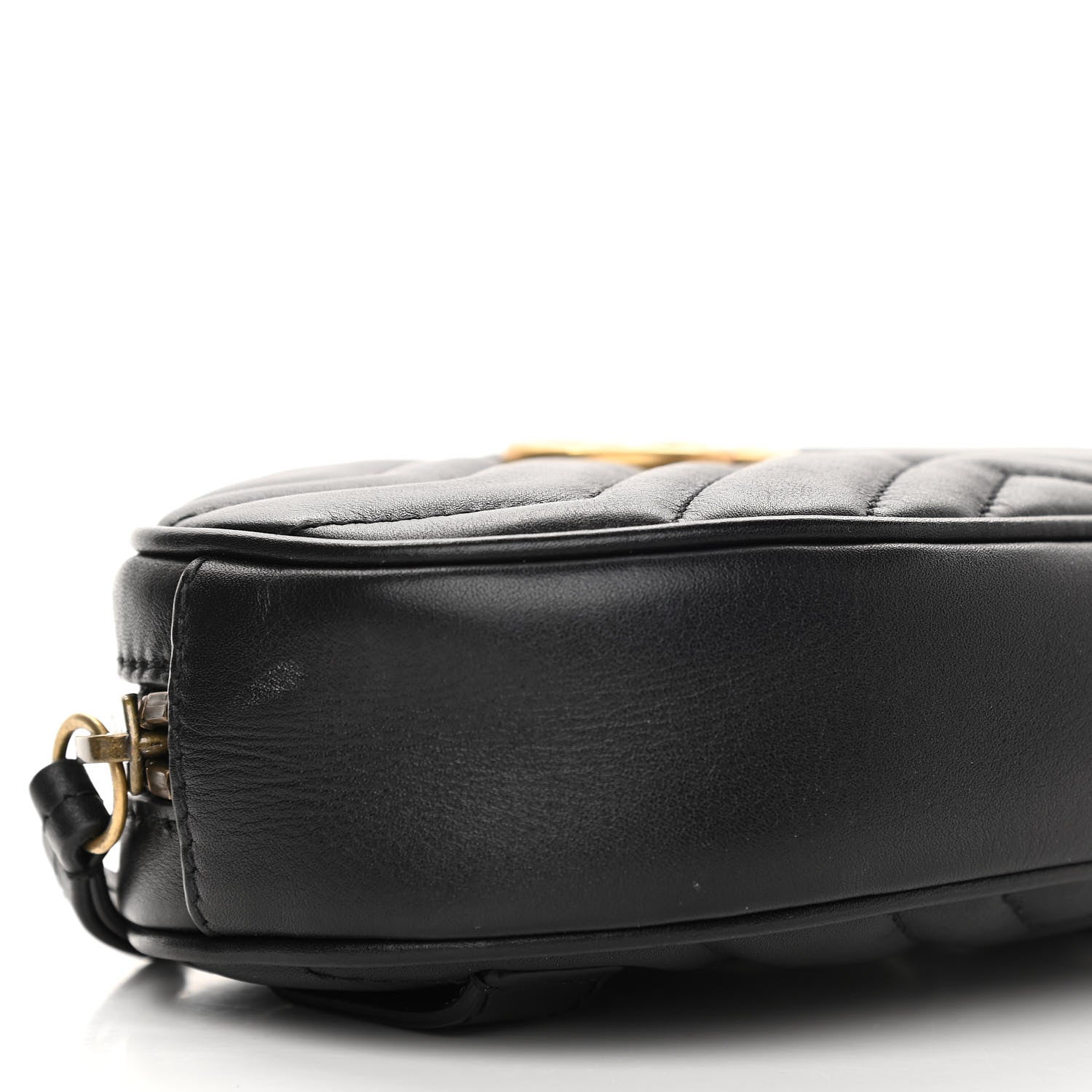 Gucci Calfskin Matelasse GG Marmont Belt Bag 75 30 Black 10 of 11