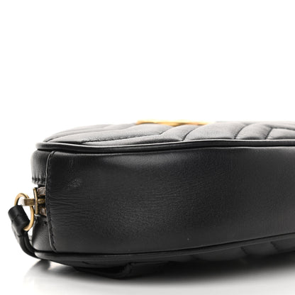 Gucci Calfskin Matelasse GG Marmont Belt Bag 75 30 Black 10 of 11