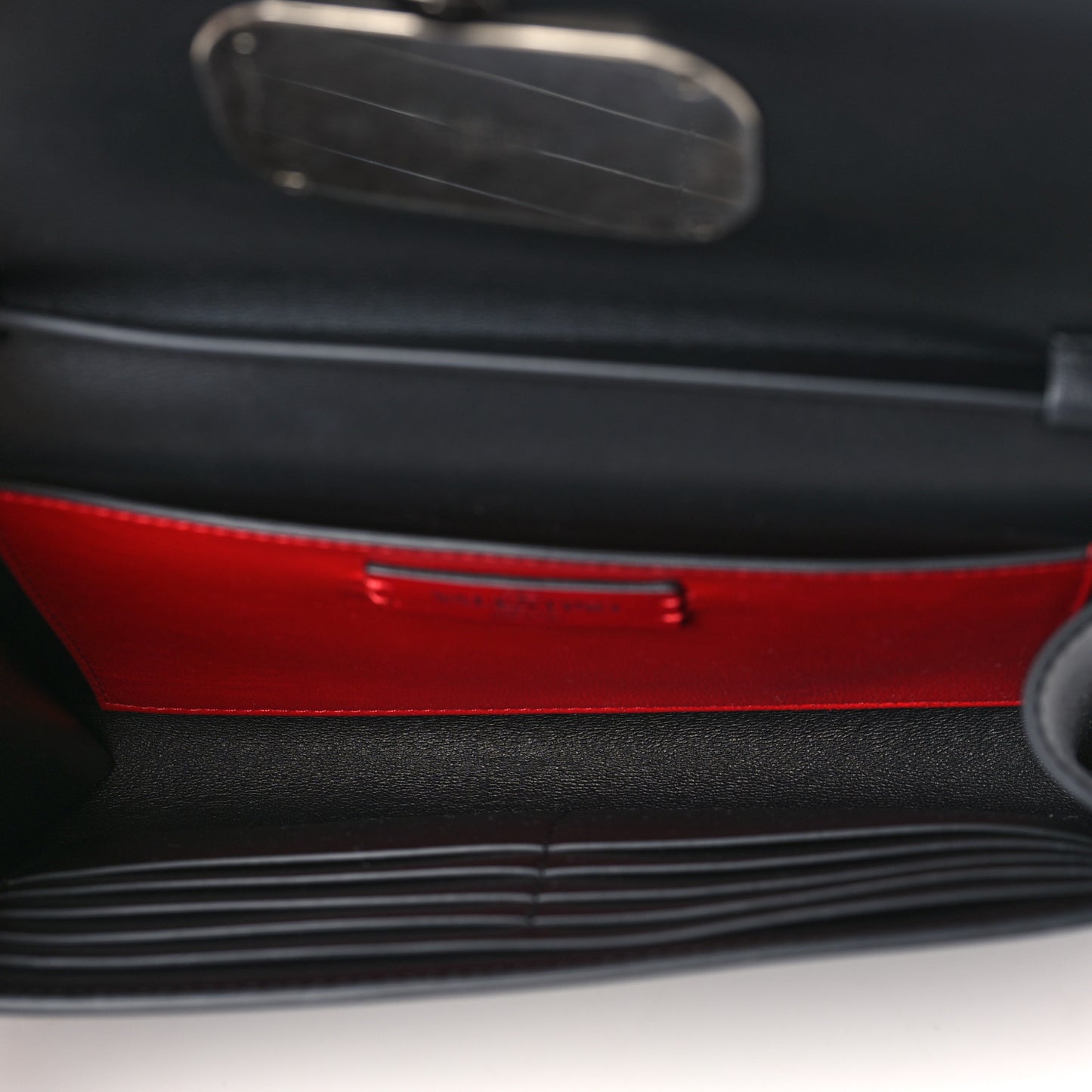 Calfskin VCase Chain Wallet Black