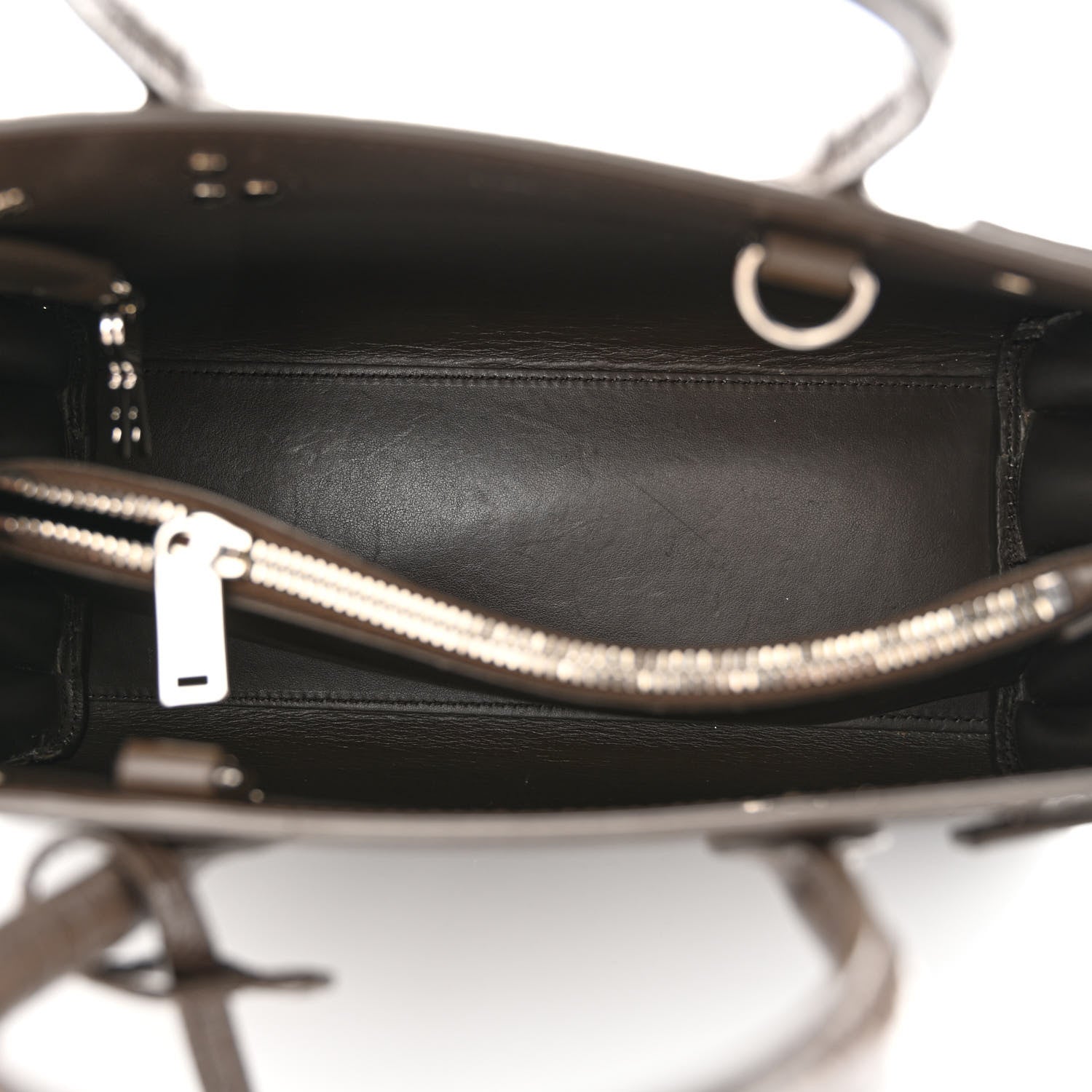 Saint Laurent Calfskin Crocodile Embossed Baby Sac De Jour Dark Brown 5 of 11