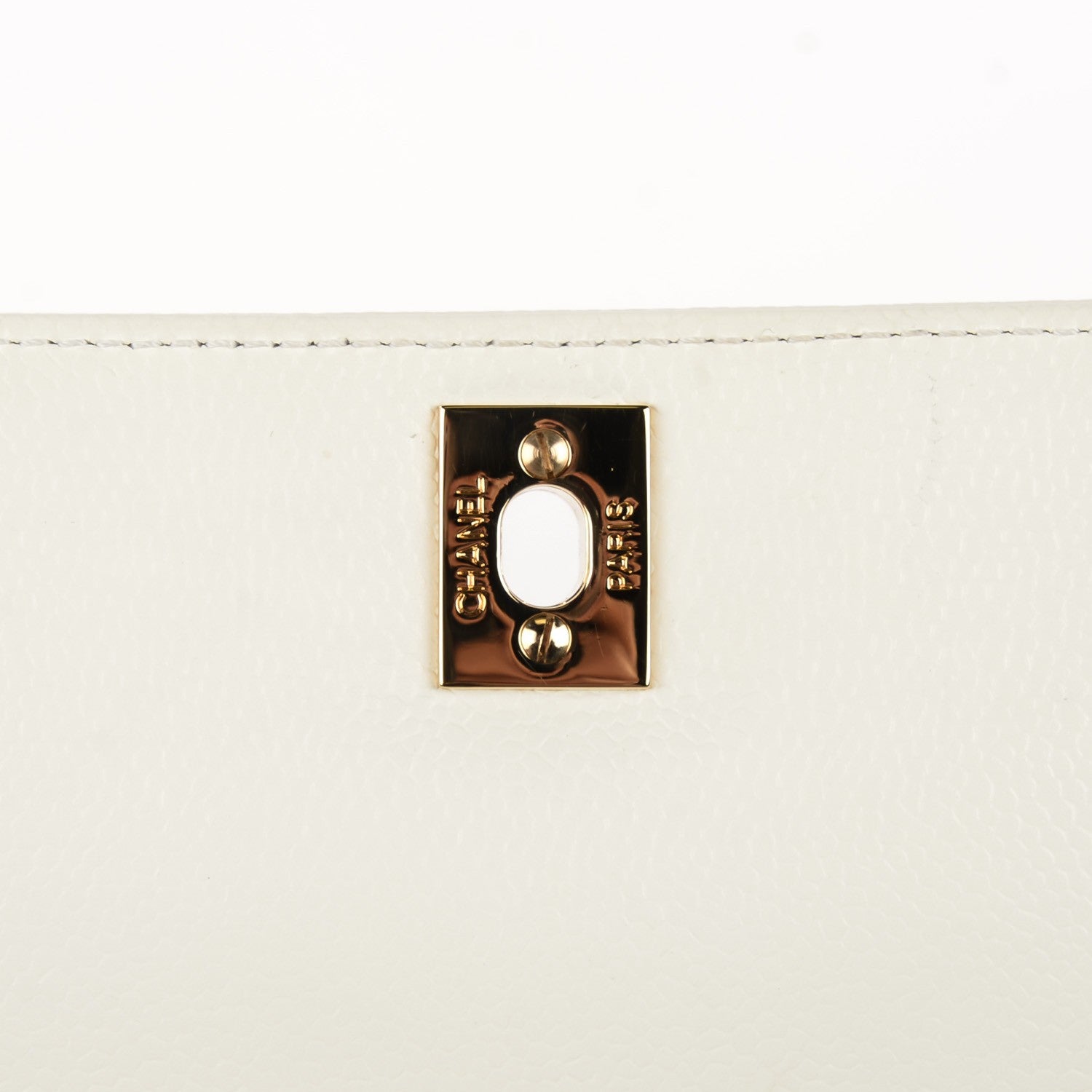 Chanel Caviar Jumbo Kelly Flap Bag White 6 of 8