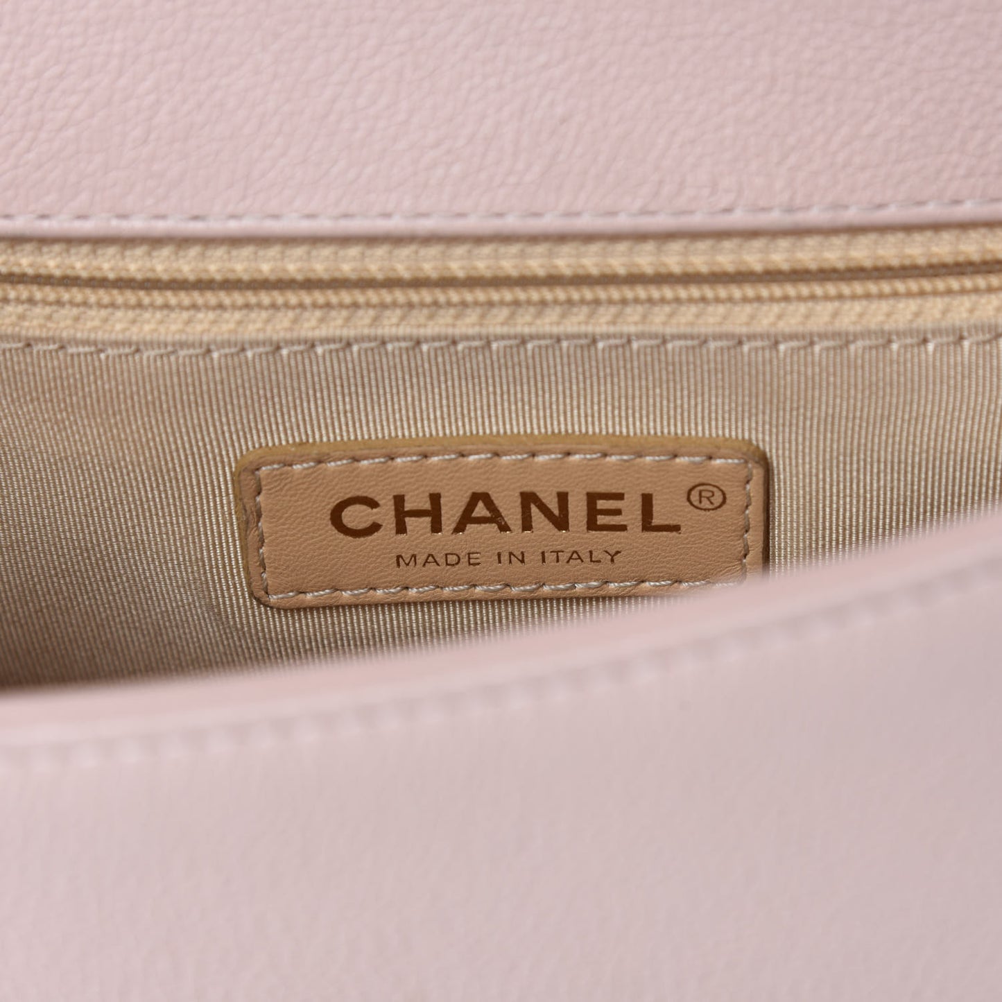 Grained Calfskin Quilted Small Label Click Flap Bag Pink