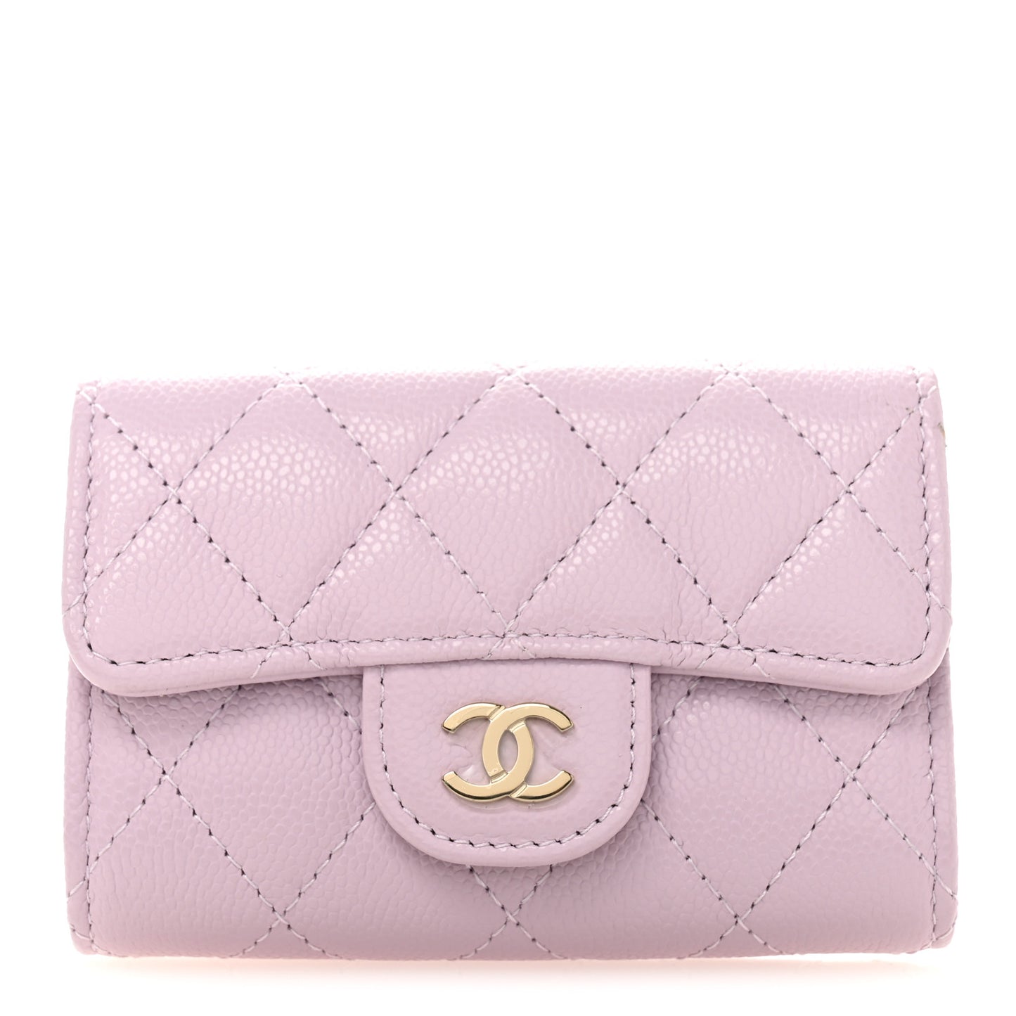 Caviar Quilted Classic 4 Key Holder Wallet Light Purple