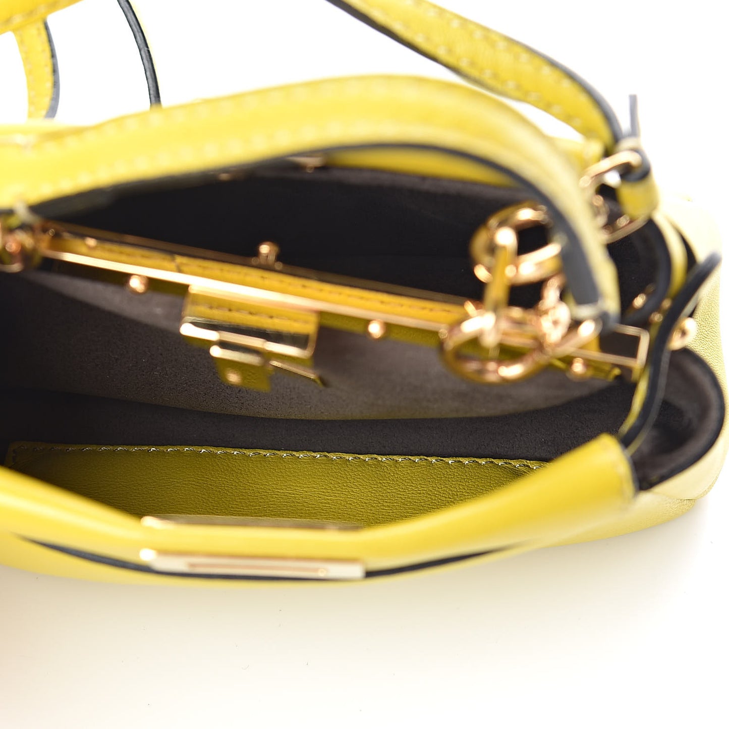 Shiny Nappa Micro Peekaboo Iconic Satchel Lime